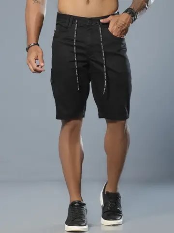 Bermuda Masculina Cargo Estilosa e Versátil com Amarração Pit Bull Jeans Luxo