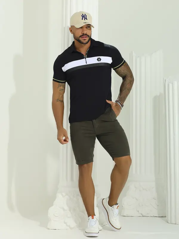 Bermuda Masculina Estilosa e Casual com Logomania Lateral Pit Bull Jeans Luxo