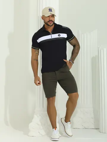 Bermuda Masculina Estilosa e Casual com Logomania Lateral Pit Bull Jeans Luxo