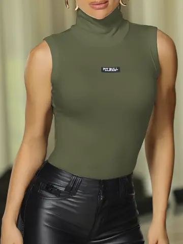 Blusa Gola Alta Elegante e Sofisticada com Modelagem Ajustada Empório Pit Bull