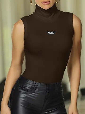 Blusa Gola Alta Elegante e Sofisticada com Modelagem Ajustada Empório Pit Bull
