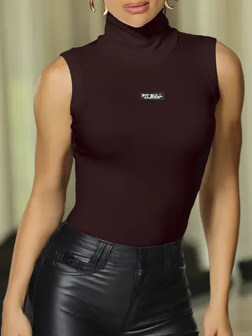 Blusa Gola Alta Elegante e Sofisticada com Modelagem Ajustada Empório Pit Bull