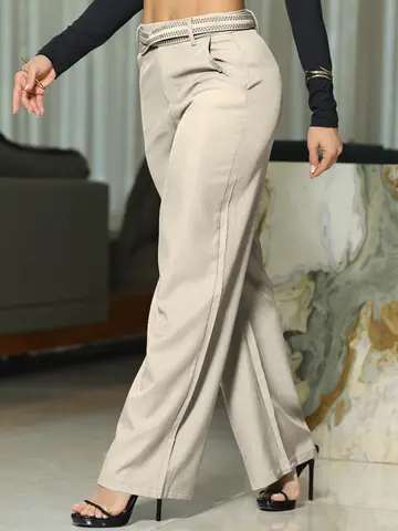 Calça Pantalona Empório Pit Bull Elegante e Versátil com Cinto Personalizado