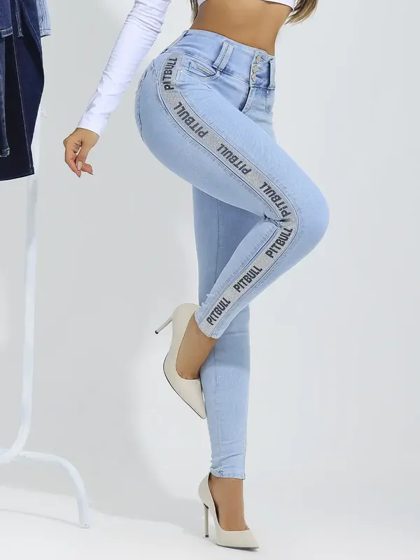 Calça Skinny Cós Largo Modeladora e Sofisticada com Elástico Lateral Pit Bull Jeans