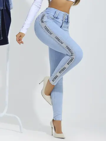 Calça Skinny Cós Largo Modeladora e Sofisticada com Elástico Lateral Pit Bull Jeans