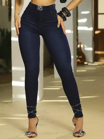 Calça Hot Pants Cintura Alta Modeladora e Estilosa com Cinto Pit Bull Jeans Premium