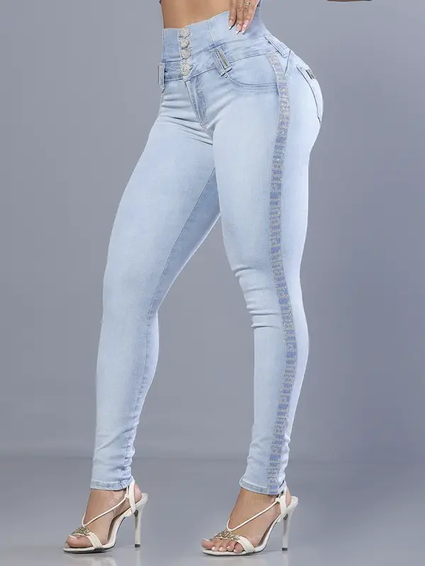 Calça Cintura Perfeita Modeladora e Estilosa com Elástico Lateral Pit Bull Jeans Luxo