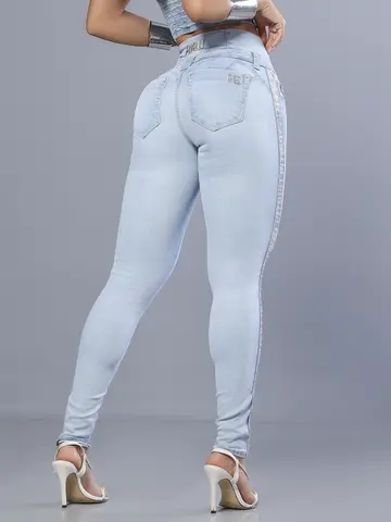 Calça Cintura Perfeita Modeladora e Estilosa com Elástico Lateral Pit Bull Jeans Luxo