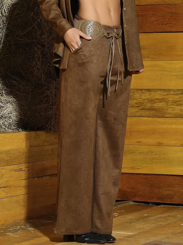 Calça Pantalona Elegante e Versátil com Cinto Sofisticado Pit Bull Jeans Luxo