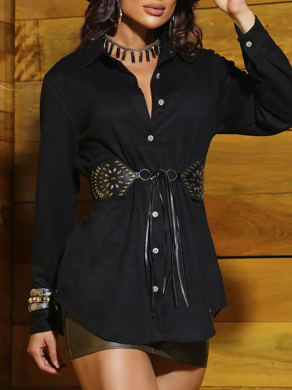 Max Camisa Elegante e Sofisticada com Cinto Personalizado Pit Bull Jeans Luxo