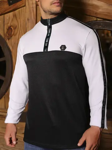 Polo Masculina Manga Longa Sofisticada e Confortável com Ziper Personalizado Pit Bull Jeans Luxo