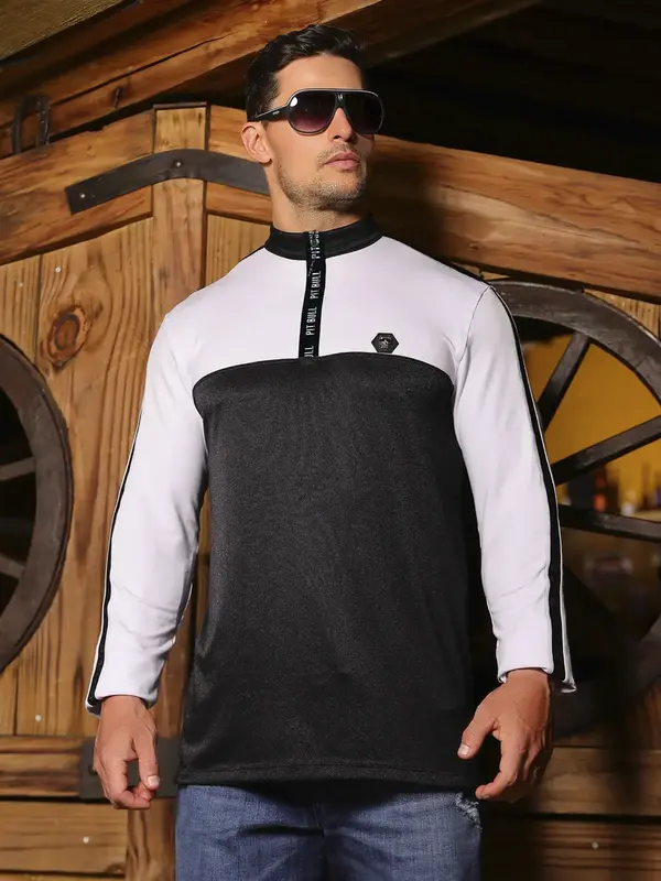Polo Masculina Manga Longa Sofisticada e Confortável com Ziper Personalizado Pit Bull Jeans Luxo