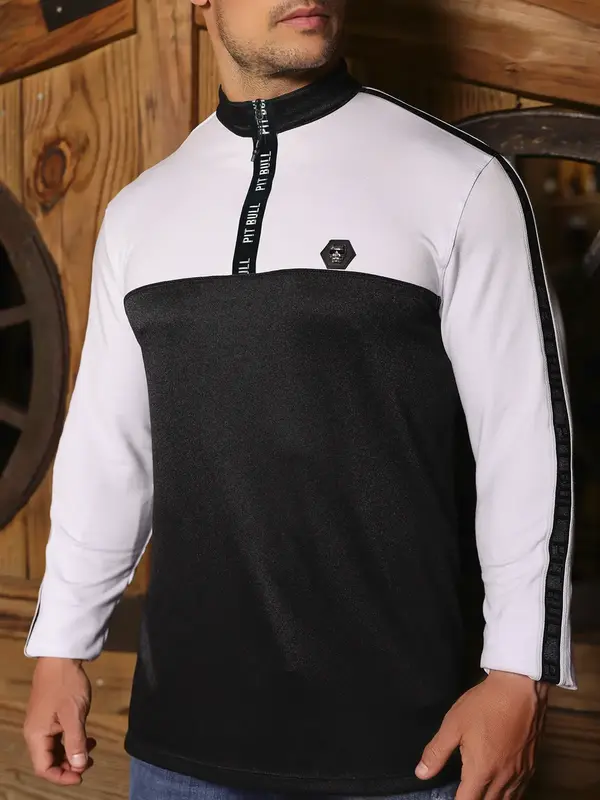 Polo Masculina Manga Longa Sofisticada e Confortável com Ziper Personalizado Pit Bull Jeans Luxo
