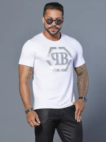 Camiseta Gola O Estilosa e Casual com Estampa Frontal Pit Bull Jeans Luxo