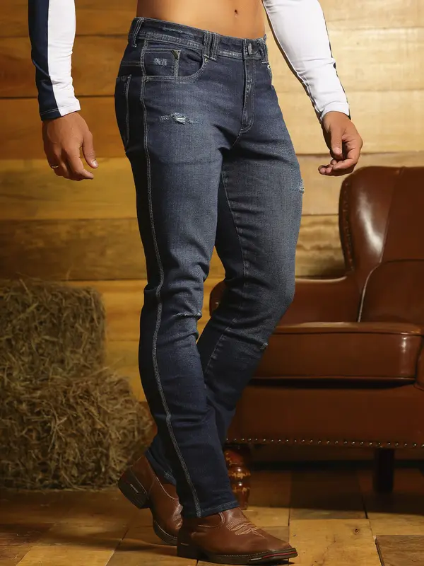 Calça Masculina Autêntica e Confortável com Lavagem Escura Pit Bull Jeans Luxo