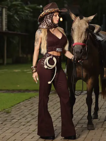 Calça Flare Elegante e Estilosa com Detalhes Laterais Brilhosos Pit Bull Jeans Luxo