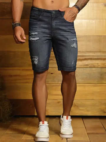 Bermuda Masculina Sofisticada e Casual com Estilo Destroyed Pit Bull Jeans Luxo
