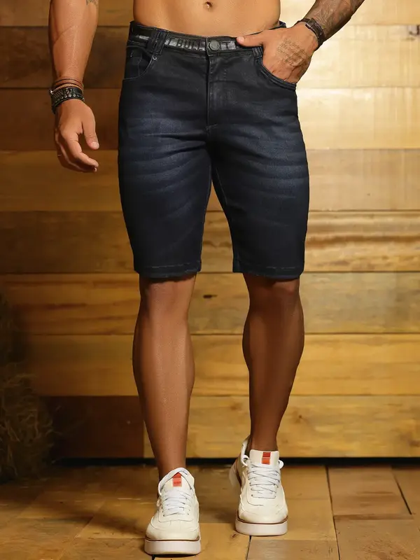 Bermuda Masculina Estilosa e Autêntica com Elastico no Cós Pit Bull Jeans Luxo