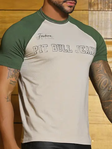 Camiseta Gola O Sofisticada com Estilo Esportivo e Estampa em Relevo Pit Bull Jeans Luxo