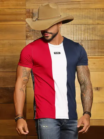 Camiseta Gola O Autêntica e Estilosa com Elásticos Laterais Pit Bull Jeans Luxo