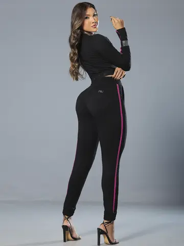 Calça Jogger Preta Estilosa e Confortável com Lateral Personalizada Pit Bull Jeans Luxo