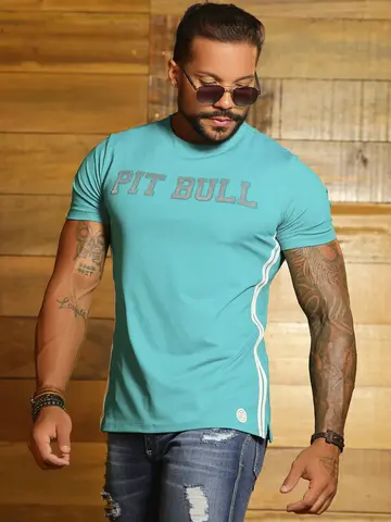 Camiseta Gola O Estilosa e Casual com Estampa em Relevo Pit Bull Jeans Luxo