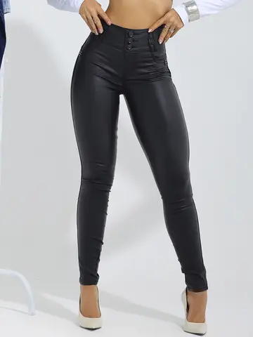 Calça Skinny Cós Largo Preta Sofisticada com Caimento Ajustado Pit Bull Jeans Premium