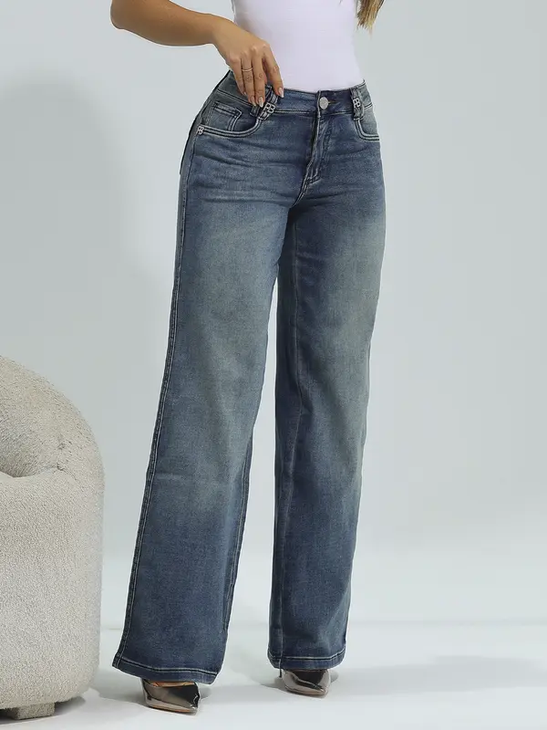 Calça Wide Leg Casual e Sofisticada com Caimento Elegante Pit Bull Jeans Premium