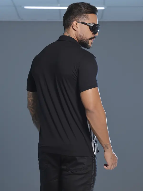 Polo Masculina Autêntica e Sofisticada com Estampa em Relevo Pit Bull Jeans Luxo