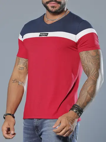 Camiseta Gola V Estilosa e Casual com Modelagem Slim Pit Bull Jeans Luxo