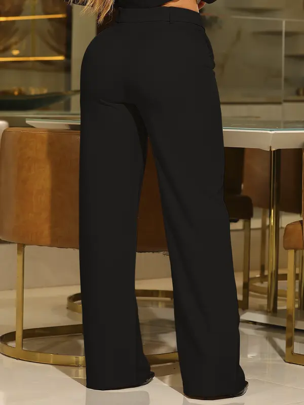 Calça Pantalona Elegante com Modelagem Alfaiataria e Cinto Casual Empório Pit Bull