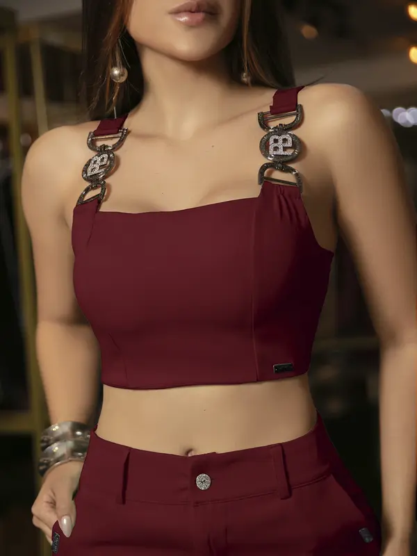 Conjunto Calça e Cropped Elegante e Versátil com Alças Personalizadas Empório Pit Bull
