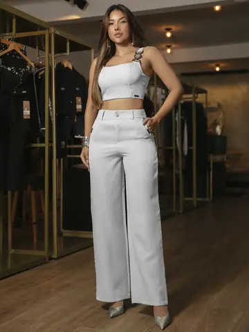Conjunto Calça e Cropped Elegante e Versátil com Alças Personalizadas Empório Pit Bull