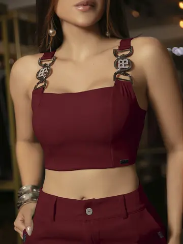 Conjunto Calça e Cropped Elegante e Versátil com Alças Personalizadas Empório Pit Bull
