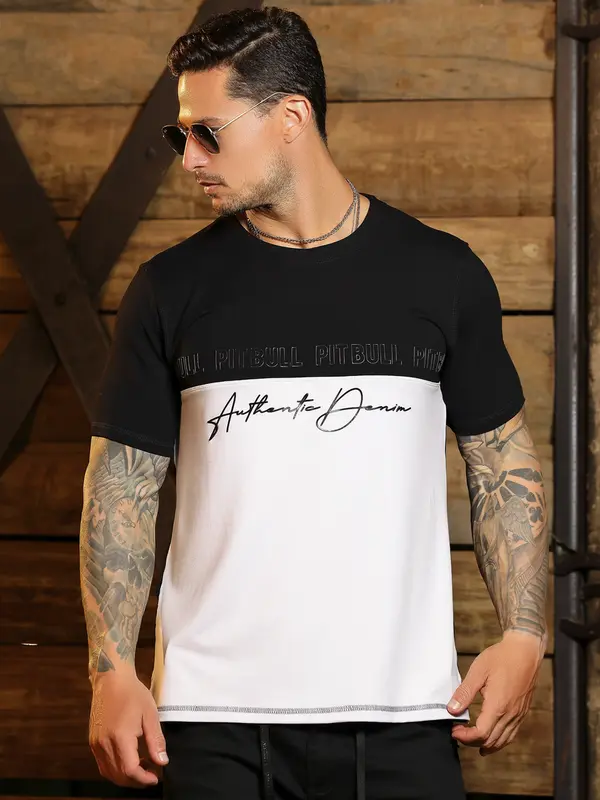 Camiseta Gola O Autêntica e Estilosa com Estampa em Relevo Pit Bull Jeans Luxo