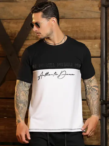 Camiseta Gola O Autêntica e Estilosa com Estampa em Relevo Pit Bull Jeans Luxo