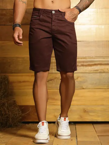 Bermuda Masculina Color Estilosa e Versátil com Lateral Personalizada Pit Bull Jeans Luxo
