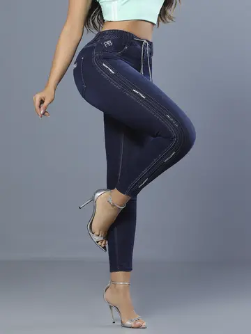 Calça Jogger Jeans Feminina com Detalhes Únicos Pit Bull Jeans Luxo
