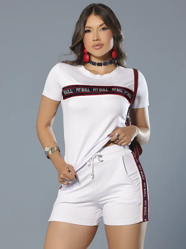 Short Confortável com Modelagem Ajustada e Elástico Personalizado Pit Bull Jeans Luxo