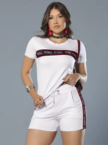 Short Confortável com Modelagem Ajustada e Elástico Personalizado Pit Bull Jeans Luxo