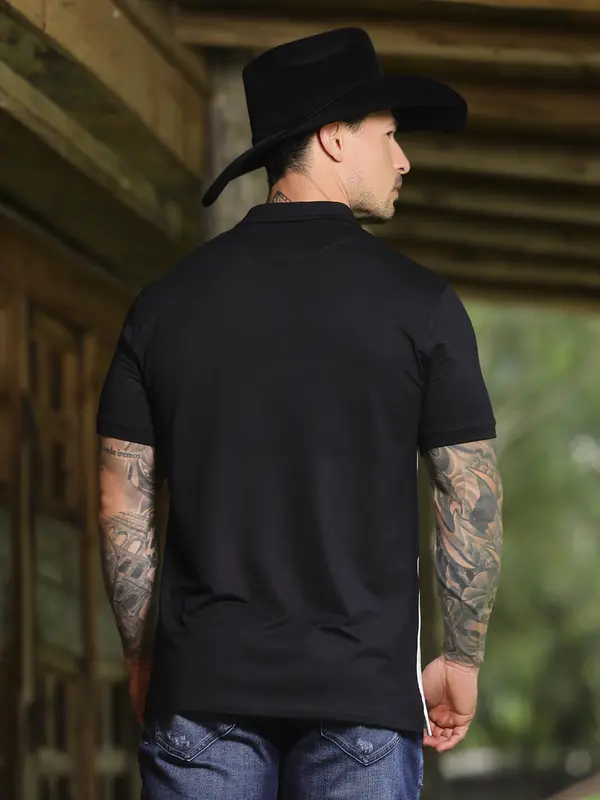 Camiseta Gola Polo Sofisticada e Refinada com Estampa em Relevo Pit Bull Jeans Luxo
