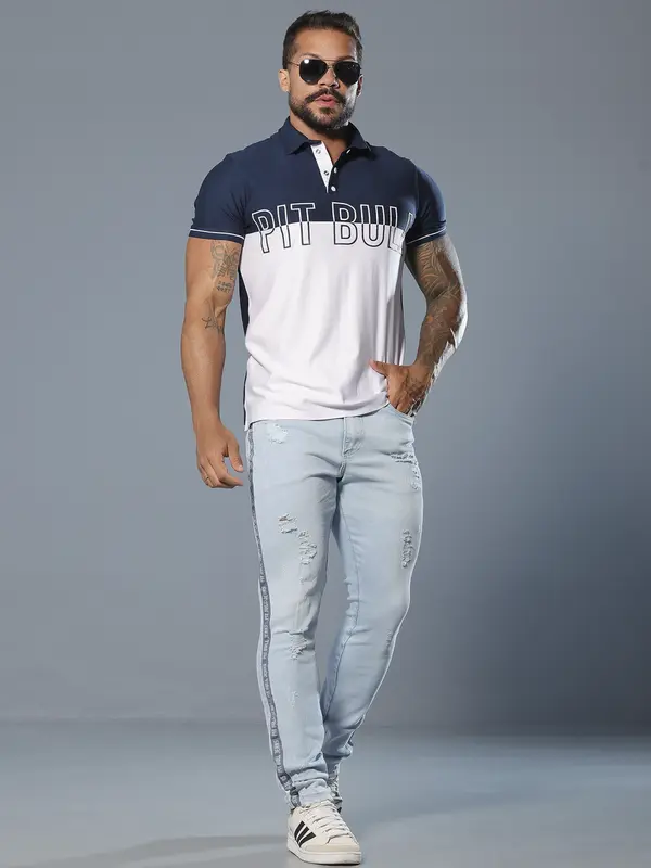 Calça Masculina Slim Com Cadarço Lateral Pit Bull Jeans Luxo