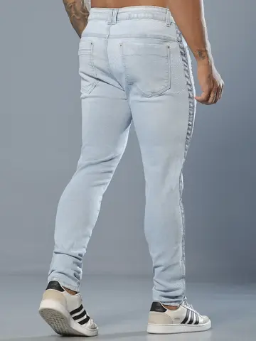 Calça Masculina Slim Com Cadarço Lateral Pit Bull Jeans Luxo
