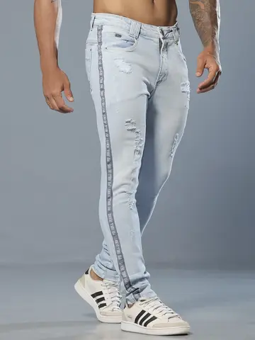 Calça Masculina Slim Com Cadarço Lateral Pit Bull Jeans Luxo