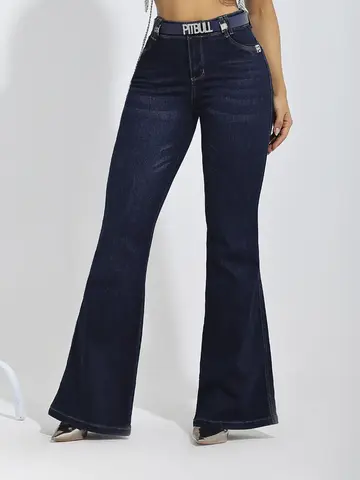 Calça Flare Elegante e Confortável com Cinto Casual Pit Bull Jeans Premium