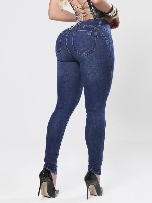 Calça Skinny Modeladora e Casual com Lavado Escuro Pit Bull Jeans Premium