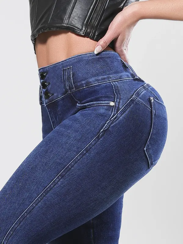 Calça Skinny Modeladora e Casual com Lavado Escuro Pit Bull Jeans Premium