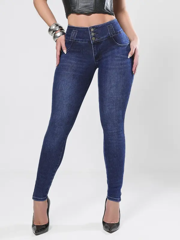 Calça Skinny Modeladora e Casual com Lavado Escuro Pit Bull Jeans Premium