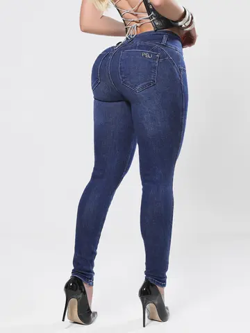 Calça Skinny Modeladora e Casual com Lavado Escuro Pit Bull Jeans Premium
