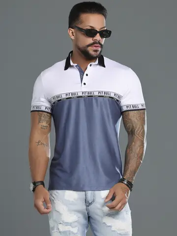 Polo Masculina Sofisticada com Detalhes Personalizados Pit Bull Jeans Luxo